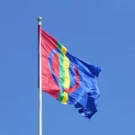 den samiska flaggan är hissad på den samiska nationaldagen